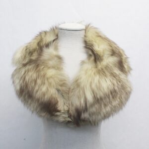 EXCELLENT NORWEGIAN BLUE FOX FUR NOTCH COLLAR WRAP WOMEN WOMAN SIZE 38" X 5"