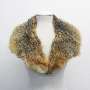 MINT AMERICAN GRAY FOX FUR NOTCH COLLAR WOMEN WOMAN SIZE 36" X 4.5" WIDE