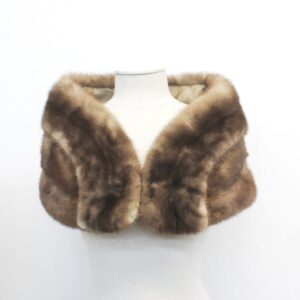 EXCELLENT LUTETIA DARK GRAY MINK FUR STOLE WRAP CAPE WOMEN WOMAN SIZE 40" X 10"