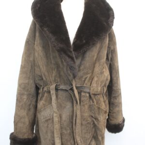 SCRAP ITEM: SUEDE & FAUX FAKE FUR COAT JACKET WOMEN WOMAN SIZE N/A