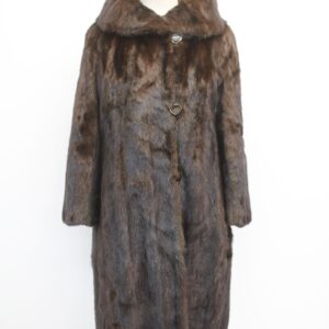 EXCELLENT DARK RANCH / DARK BROWN MINK FUR COAT JACKET WOMEN WOMAN SIZE 4 PETITE