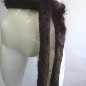 MINT BROWN LONG HAIRED BEAVER FUR BELT WOMEN WOMEN SIZE 64" X 2"