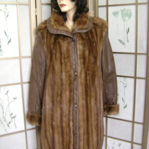 EXCELLENT CANADIAN DEMI BUFF MINK FUR COAT WOMEN SZ  8 MEDIUM