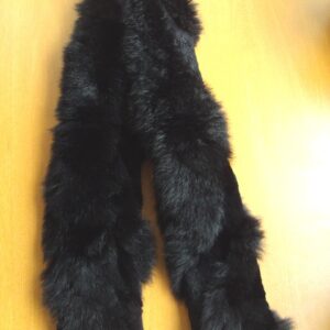 REFURBISHED BLACK SHEARED BEAVER & OPOSSUM FUR SCARF 52"