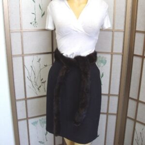 MINT CANADIAN DARK RANCH MINK FUR SHORT BELT WOMEN WOMAN SIZE 64"X 2"