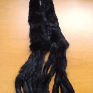 BRAND NEW BLACK RABBIT FUR SCARF WRAP WITH FRINGES SIZE 38" 2"