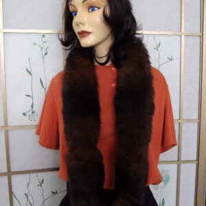 NEW DOUBLE FUR OPOSSUM SCARF WRAP WOMEN SZ. 47X3.5"