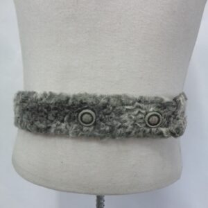 MINT GRAY ASTRAKHAN LAMB FUR BELT WOMEN WOMEN SZ 38" X 2"