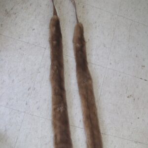 REFURBISHED & NATURAL CANADIAN PASTEL MINK FUR WAIST BELT SCARF 64" X 1.5"
