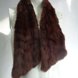 MINT BROWN RABBIT FUR SCARF COLLAR WRAP WOMEN WOMAN SIZE 38" X 4"
