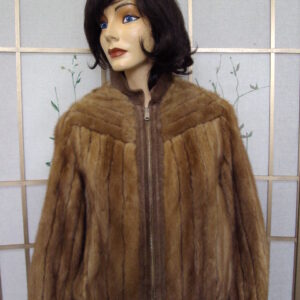 MINT CANADIAN PASTEL MINK FUR & CLOTH REVERSIBLE JACKET WOMEN WOMAN 2 PETITE