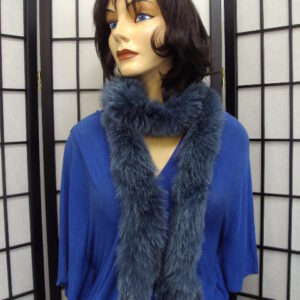 BRAND NEW BLUE COLOR FOX FUR SCARF WRAP WOMEN WOMAN 60" LONG