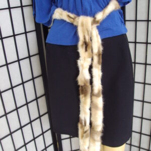 MINT MULTI COLOR MINK FUR BELT WOMEN WOMEN SIZE 60" X 1.5"