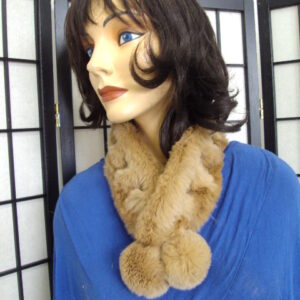 NEW BROWN RABBIT FUR SCARF WRAP WOMEN WOMAN SIZE 27" BY 3"