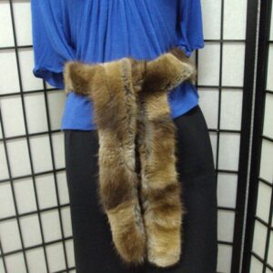 MINT MUSKRAT FUR BELT OR SCARF WOMAN WOMEN 68"