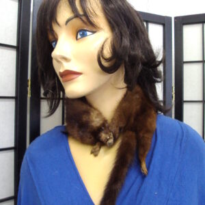 VINTAGE PRE-OWNED DEMI BUFF MINK FUR PELT STOLE SCARF 22"