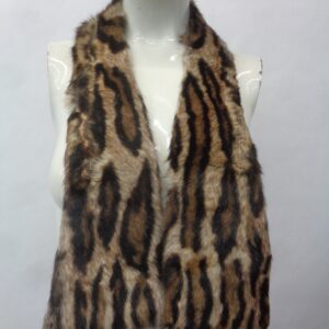 MINT FITCH FUR SCARF WRAP W/SPOTTED PRINT DESIGN WOMEN WOMAN