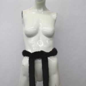 MINT CANADIAN DARK RANCH MINK FUR SHORT BELT WOMEN WOMAN 1.5"X 56"