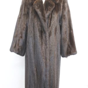 EXCELLENT CANADIAN DARK RANCH BROWN MINK FUR COAT JACKET WOMEN WOMAN SZ 6 SMALL