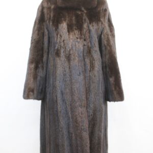 EXCELLENT CANADIAN DARK RANCH BROWN MINK FUR COAT JACKET WOMEN WOMAN 4-6 SMALL