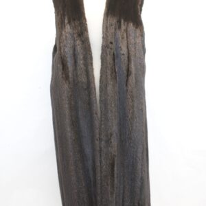 EXCELLENT DARK RANCH BROWN MINK FUR LONG VEST COAT WOMEN WOMAN SIZE 6 SMALL