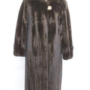 EXCELLENT CANADIAN DARK RANCH BROWN MINK FUR COAT JACKET WOMEN WOMAN 4-6 SMALL
