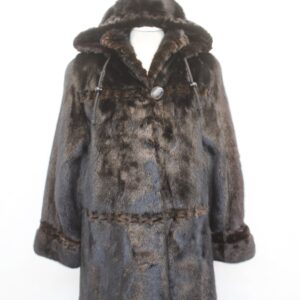 EXCELLENT CANADIAN DARK RANCH BROWN MINK FUR COAT JACKET WOMEN WOMAN 6-8 MEDIUM