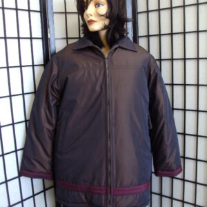 NEW SHOWROOM BROWN FOX FUR LINED RAINCOAT COAT WOMEN WOMAN SIZE 4 SMALL