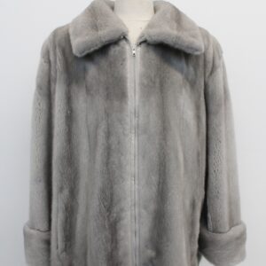 BRAND NEW SAPPHIRE / LIGHT GRAY MINK FUR COAT JACKET MEN MAN SIZE ALL