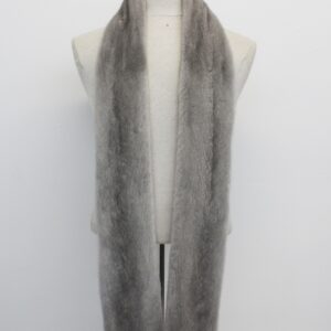 BRAND NEW SAPPHIRE / LIGHT GRAY MINK FUR DOUBLE SIDED SCARF MEN WOMEN