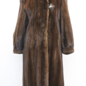 EXCELLENT CANADIAN MAHOGANY MINK FUR COAT JACKET HOOD WOMEN WOMAN SIZE 4 PETITE