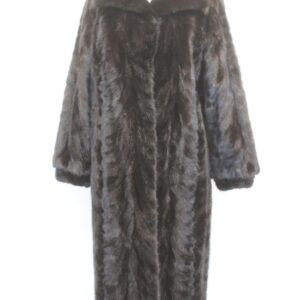 EXCELLENT CANADIAN DARK RANCH MINK FUR COAT JACKET HOOD WOMEN WOMAN SIZE 6 SMALL