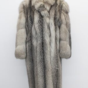 EXCELLENT CANADIAN INDIGO FOX FUR COAT JACKET WOMEN WOMAN SIZE 6 SMALL