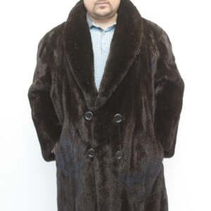 EXCELLENT DARK RANCH BROWN MINK  FUR COAT JACKET MEN MAN SIZE 48-50
