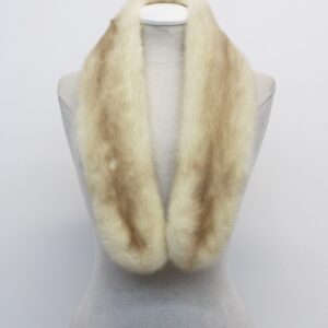 EXCELLENT BROWN CROSS MINK FUR SHAWL COLLAR SCARF WOMEN WOMAN SIZE 42" X 4"
