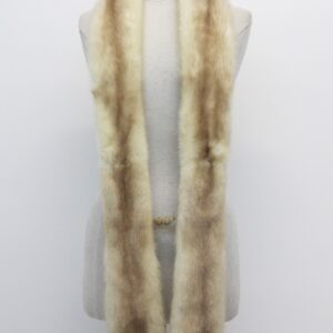 EXCELLENT BROWN CROSS MINK FUR SCARF WRAP WOMEN WOMAN SIZE 74" X 3.5"