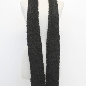 SCRAP ITEM: BLACK CURLY LAMB FUR SCARF WRAP ARTS & CRAFTS