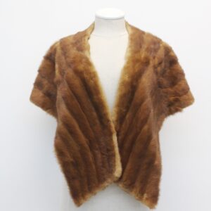MINT REDDISH BROWN MINK FUR STOLE WRAP SHAWL WOMEN WOMAN SIZE 52" X 14"