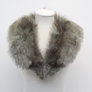MINT LIGHT BLUE NORWEGIAN FOX FUR NOTCH COLLAR WRAP WOMEN WOMAN SIZE 34" X 5"