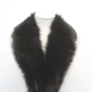 EXCELLENT BLACK FOX FUR NOTCH COLLAR WRAP WOMEN WOMAN SIZE 40" X 3"