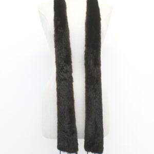 EXCELLENT CANADIAN DARK RANCH MINK FUR SCARF W/FRINGES WOMEN WOMAN SIZE 84" X 2"