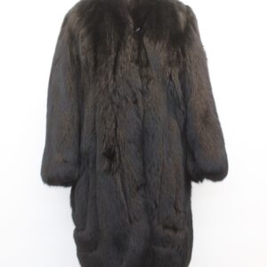 EXCELLENT BLACK FOX FUR COAT JACKET WOMEN WOMAN SIZE 4-6 SMALL
