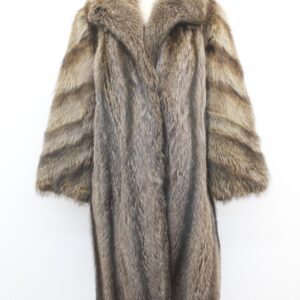 EXCELLENT RACCOON FUR COAT JACKET WOMEN WOMAN SIZE 6 SMALL