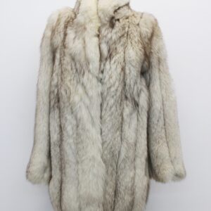 MINT NORWEGIAN BLUE FOX FUR JACKET COAT WOMEN WOMAN SIZE 4 SMALL