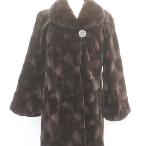 EXCELLENT CANADIAN SHEARED DARK RANCH MINK FUR COAT JACKET WOMEN WOMAN SIZE 4 S