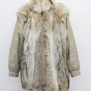 MINT COYOTE &SUEDE FUR JACKET COAT WOMEN WOMAN SIZE 6-8 SMALL-MEDIUM