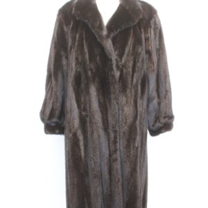 EXCELLENT CANADIAN DARK RANCH MINK FUR COAT JACKET WOMEN WOMAN SIZE 14-16 XL