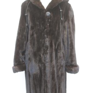 EXCELLENT CANADIAN DARK RANCH MINK FUR COAT JACKET WOMEN WOMAN SIZE 6-8 W/HOOD