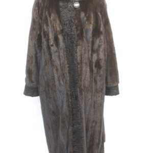 EXCELLENT CANADIAN DARK RANCH MINK & LAMB FUR COAT JACKET WOMEN WOMAN SIZE 14-16