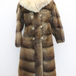 SCRAP ITEM:  BROWN MUSKRAT & FOX FUR COAT JACKET WOMEN WOMAN SIZE N/A